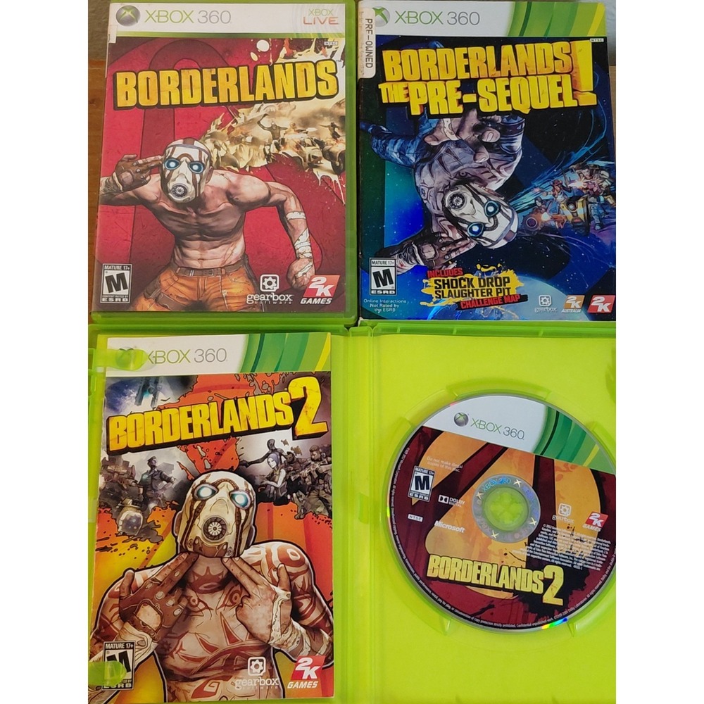 Borderlands Trilogy Lot Xbox 360 Borderlands 1 2 & The Pre-Sequel Complete